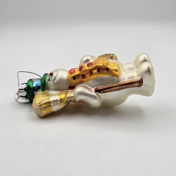 Vintage Frosty The Snowman Blown Glass Christmas Tree Ornaments Lot of 2 5 in - Picture 4 of 10